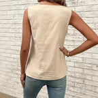 Asymmetric Diagonal Collar Tailored Vest Top