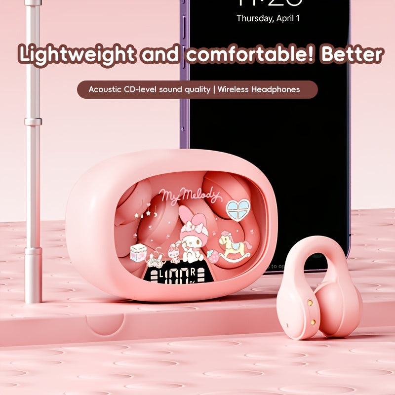 SANRIO X134.62 cm-Ear Wireless Wireless Headphones | Cute, Compact Design with Noise Cancellation, Touch Controls, USB Charging, Compatible with Cellphones, Ideal for Women'S Birthday Gifts and Daily Use