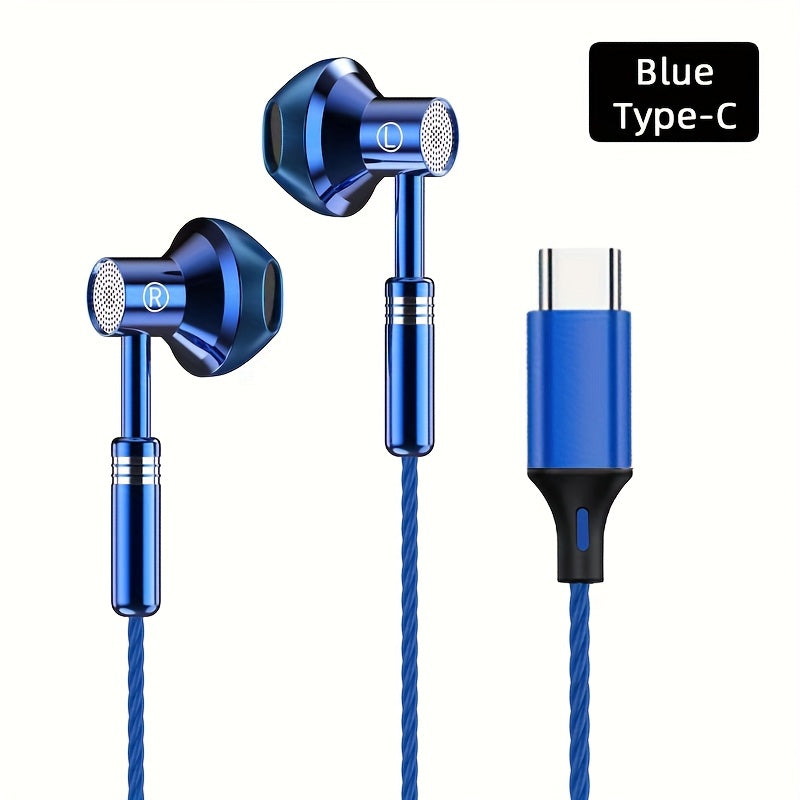 Wired Earbuds Featuring Hifi Bass Stereo Volume Control And HD Microphone, Compatible with for iphone 15 And Samsung Galaxy, Equipped with 3.5Mm And Type C Connectors