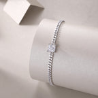 Luxury Square Mossan Diamond S925 Silver Chain Bracelet