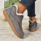 Fashion V-Cut Plush Winter Ankle Boots with Faux Suede Finish