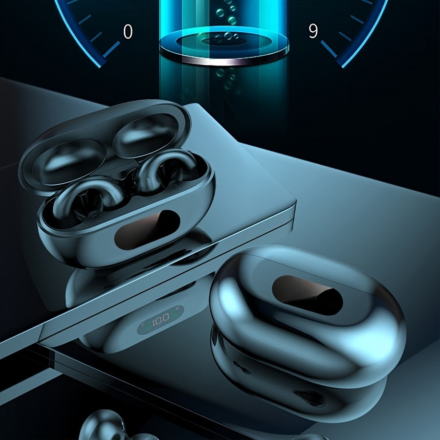 Comfortable True Wireless Sport Earbuds with Clip-On Design, Featuring TWS HIFI Bass, 9D Stereo Sound, And HD Calling Capabilities, Suitable for Android And for iphone Devices, Perfect for Gaming And As a Valentine'S Day Pres