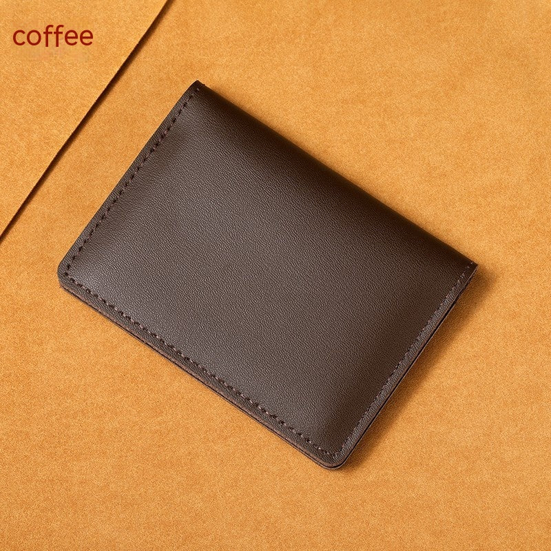 Ultra-Thin Genuine Cowhide Leather Card Holder Wallet