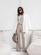 Sleeveless T-Shirt & Wide-Leg Trouser Set