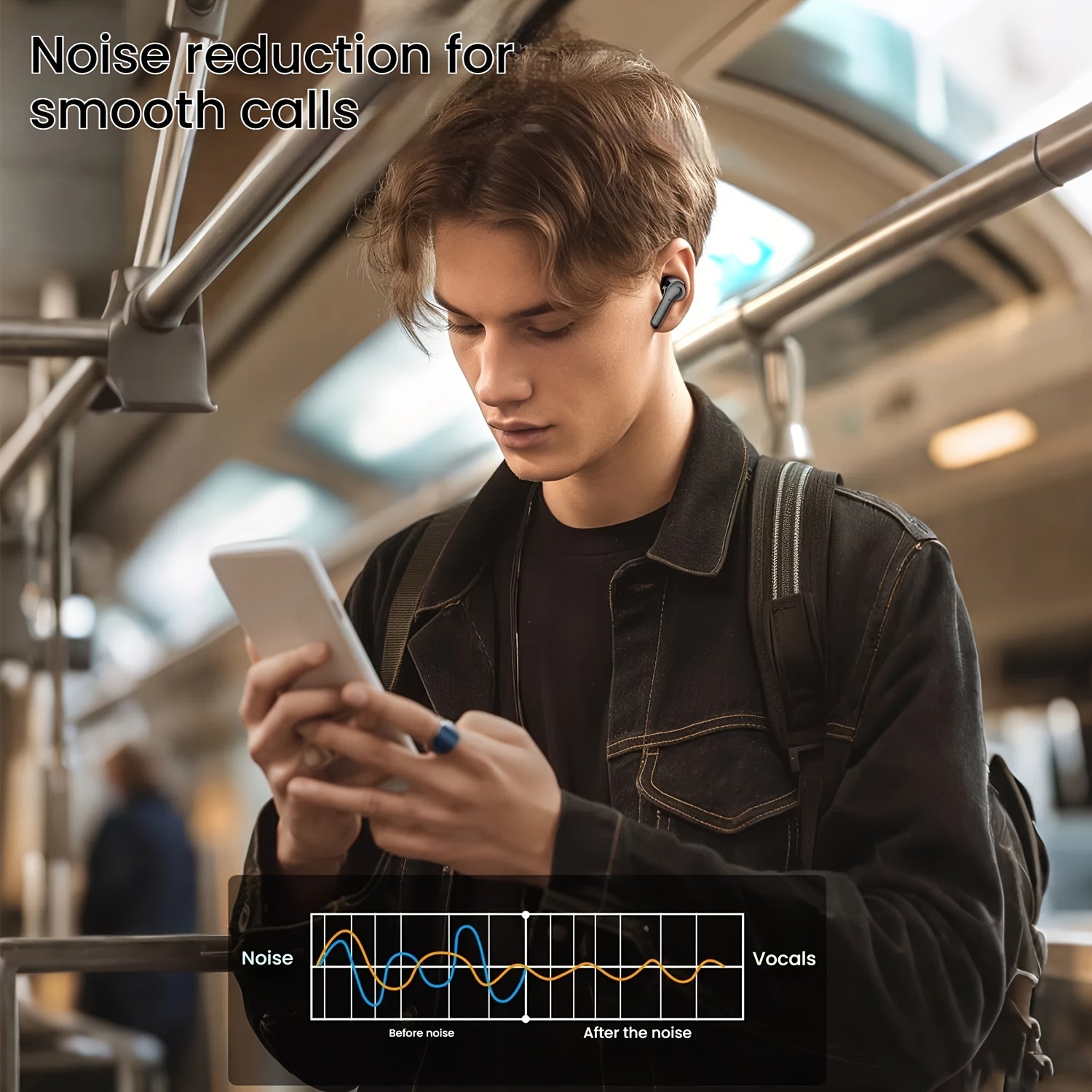 Wireless Earbuds BT 5.4 Noise Cancelling | 400mAh Charging Case | 13mm Dynamic Driver & HIFI Stereo | Built-in Mic, LED Display, Type-C | for Calls/Office/Outdoor Sports | Gift-Ready for Family/Friends/Partners