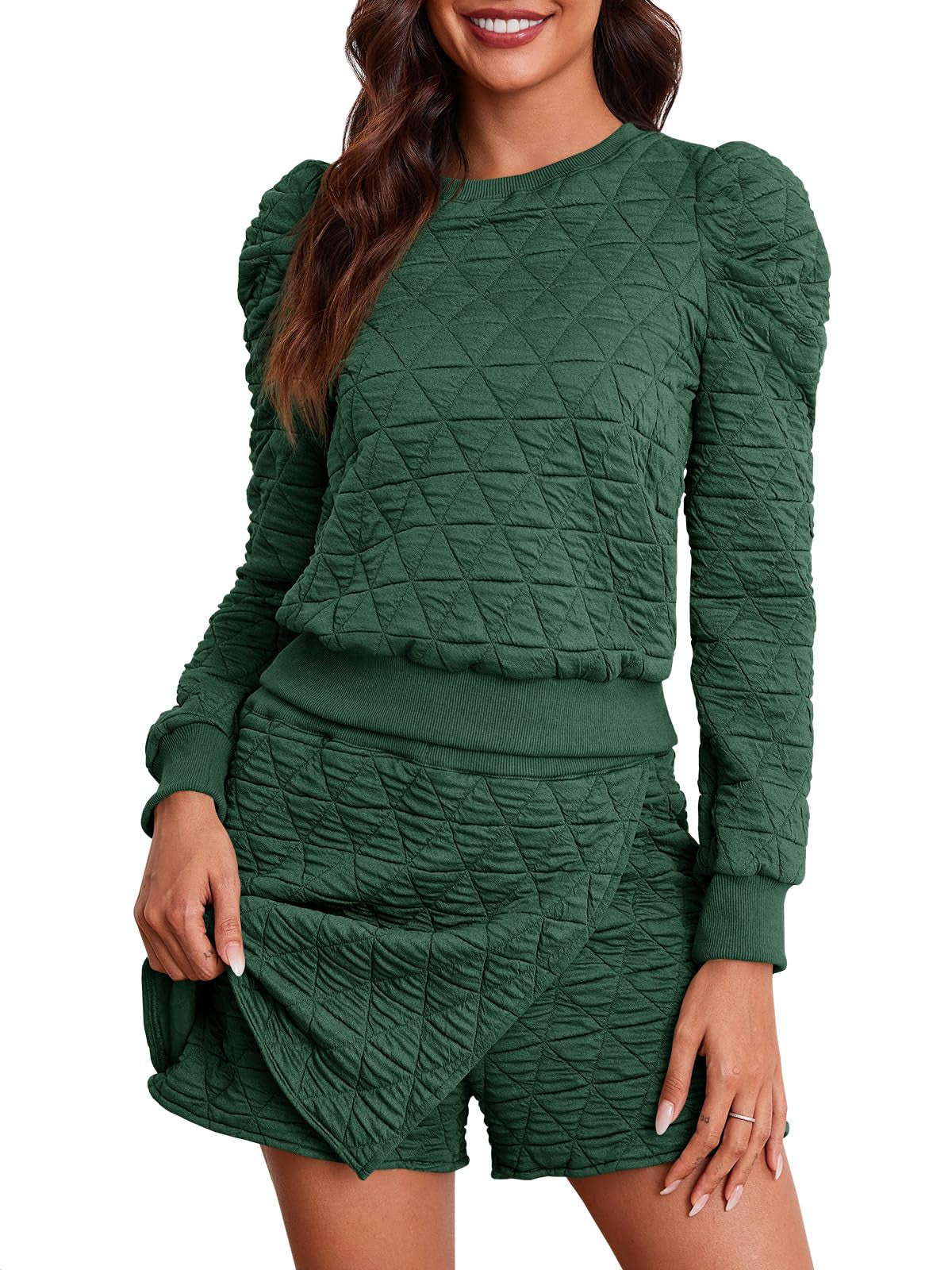 Argyle Ruffle Sweatshirt & Skort Set