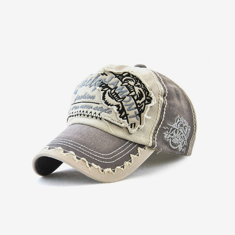 Embroidered Outdoor Leisure Tiger Head Sun Hat