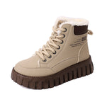 Ins Lace-Up Winter Snow Boots with Warm Fleece Lining