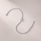 Luxury Square Mossan Diamond S925 Silver Chain Bracelet