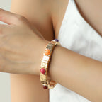 Vintage Geometric Textured Cuff Bracelet