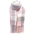Unisex Pastel Plaid Tassel Shawl Scarf