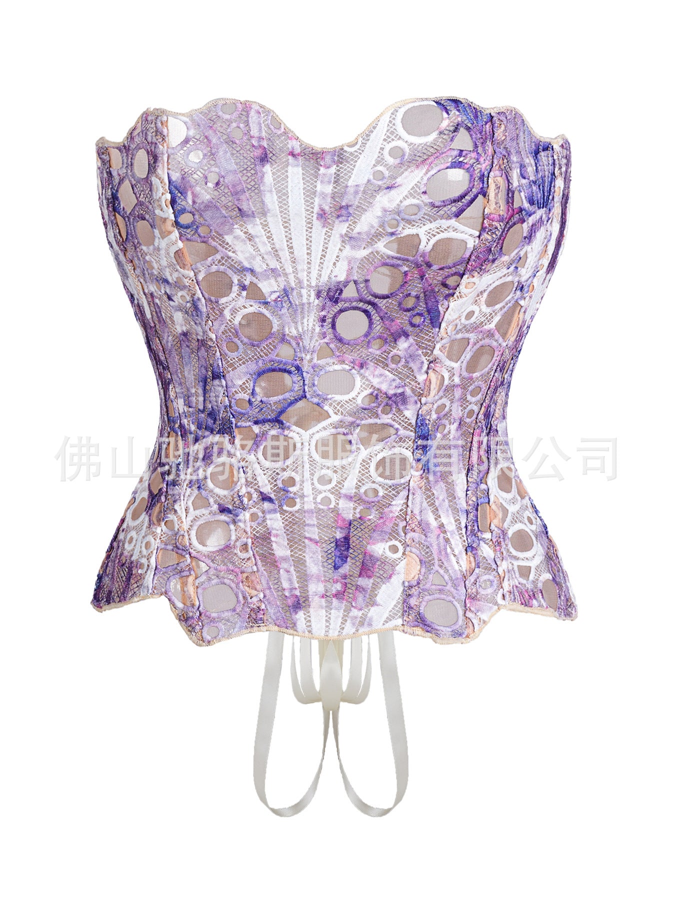Hollow-Out Lace Corset Top