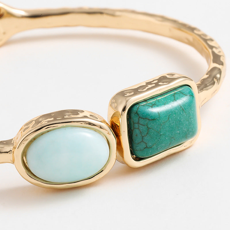 Vintage Geometric Textured Cuff Bracelet