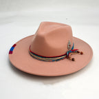 Wool-Like Retro Felt Cap British Wide Brim Hat