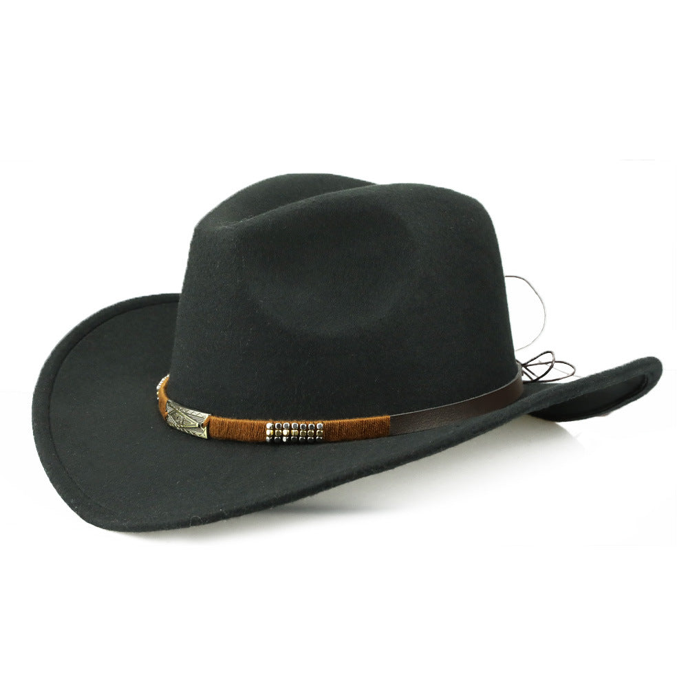 Classic Woolen Felt Cowboy Hat with Minimalist Accent Band