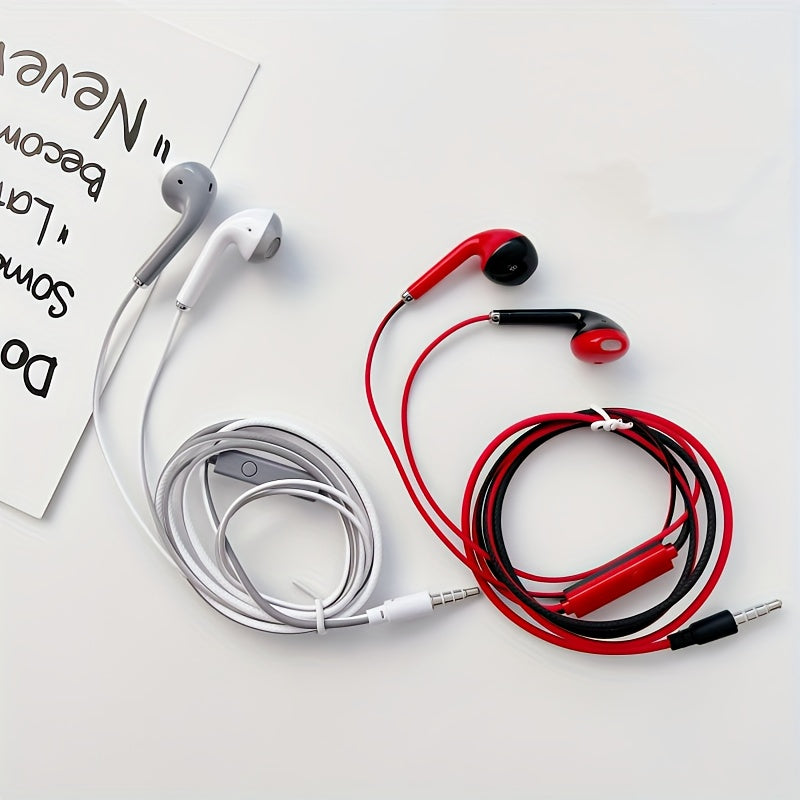 1pc - In-ear wired headphones with microphone - universal for mobile phones and tablets - portable and practical