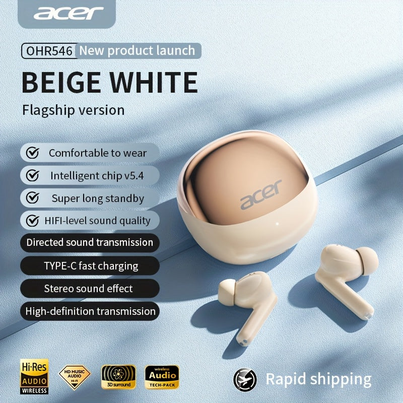 [Acer Official Genuine Product] In-Ear Design | TWS Wireless Earbuds | Stereo | Deep Bass | Low Latency for Calls | Comfortable Fit (For Study/Business/Sports/Running/Fitness) | Portable Design | Multi-Device Compatibility (P