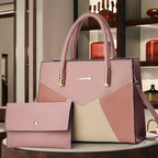 Exquisite 2-in-1 Trendy PU Leather Tote Bag with Matching Pouch