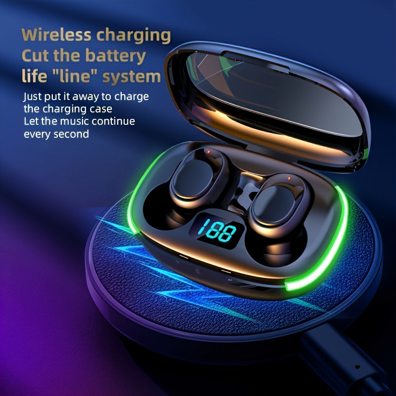 2025 New Y70 Wireless Earbuds, 5.1 High-Speed Transmission System, Wireless Stereo Hi-Fi Master-Grade Sound, Ultra-Long Battery Life, Sports Noise-Canceling Earbuds, Universal for All Phone Models, Lightweight & Comfortable,