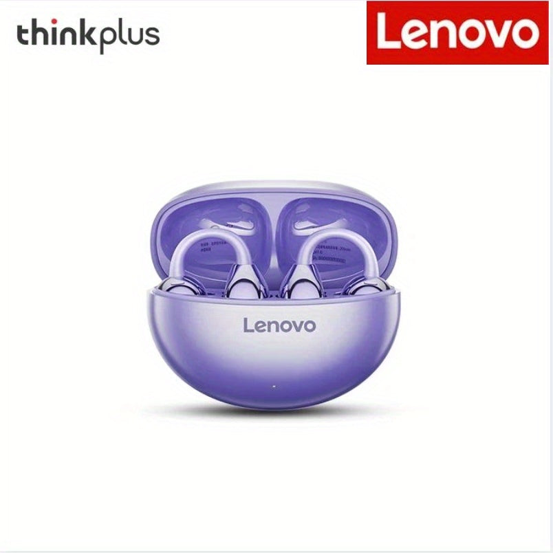Lenovo 2025 New Bone Conduction Bluetooth Ear Clip Headphones for Phones and Tablets, Non-In-Ear Clip Design