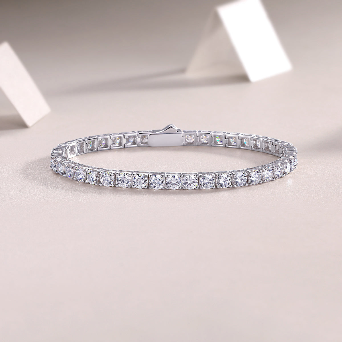 Luxury Mossan Diamond S925 Silver Tennis Bracelet