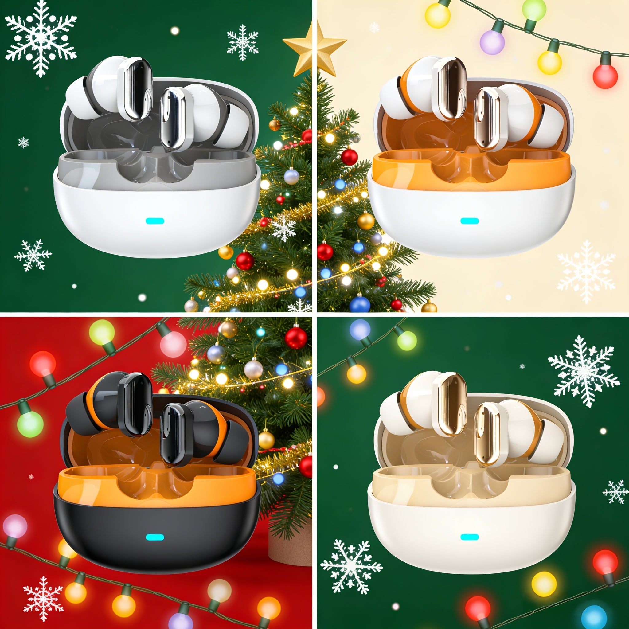 ULMIED New Design True Wireless In-Ear Sports Music Headphones TWS HIFI Bass Stereo Calling Earphones for Android Mobile Gaming Couples Headsets Halloween, Top Choice