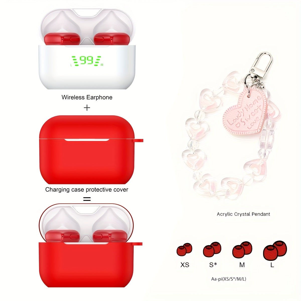 Pretty girl's favourite TWS wireless headphones Lovely wireless sports headphones with smart noise cancellation Compatible with Android and iPhone systems Perfect for girls who love music and sports