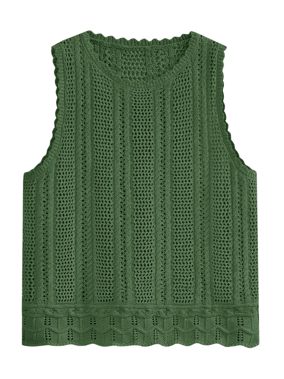 Sleeveless Crochet Knit Tank