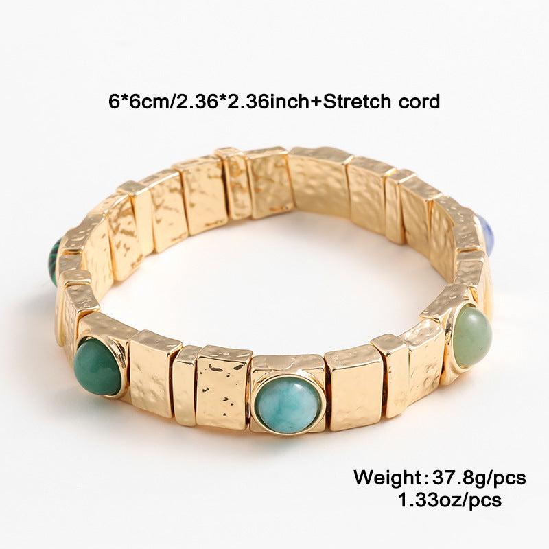 Vintage Geometric Textured Cuff Bracelet