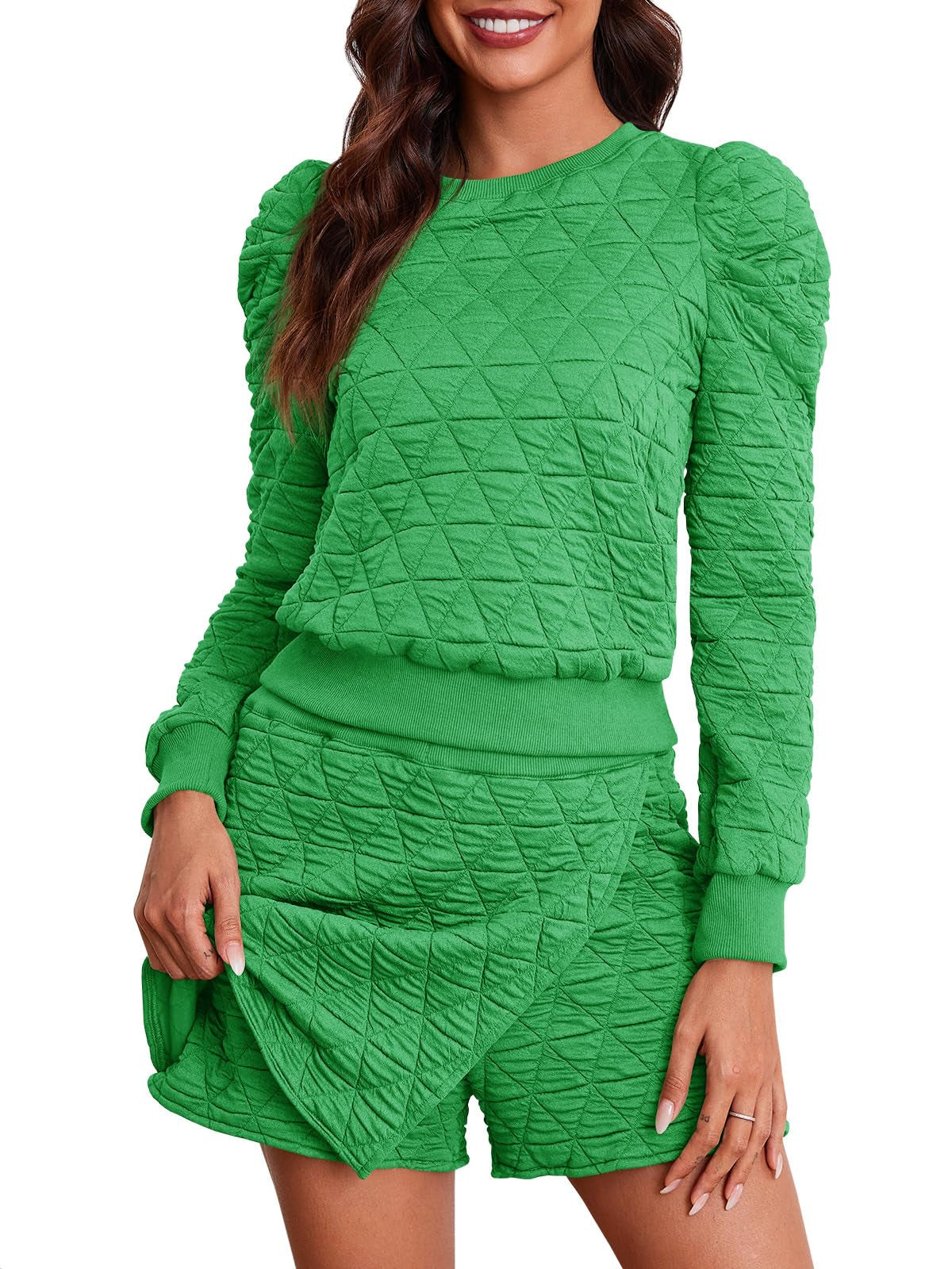 Argyle Ruffle Sweatshirt & Skort Set