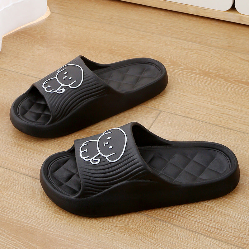 Cute Cartoon Dog Summer Non-Slip Rhombus Bathroom Slippers