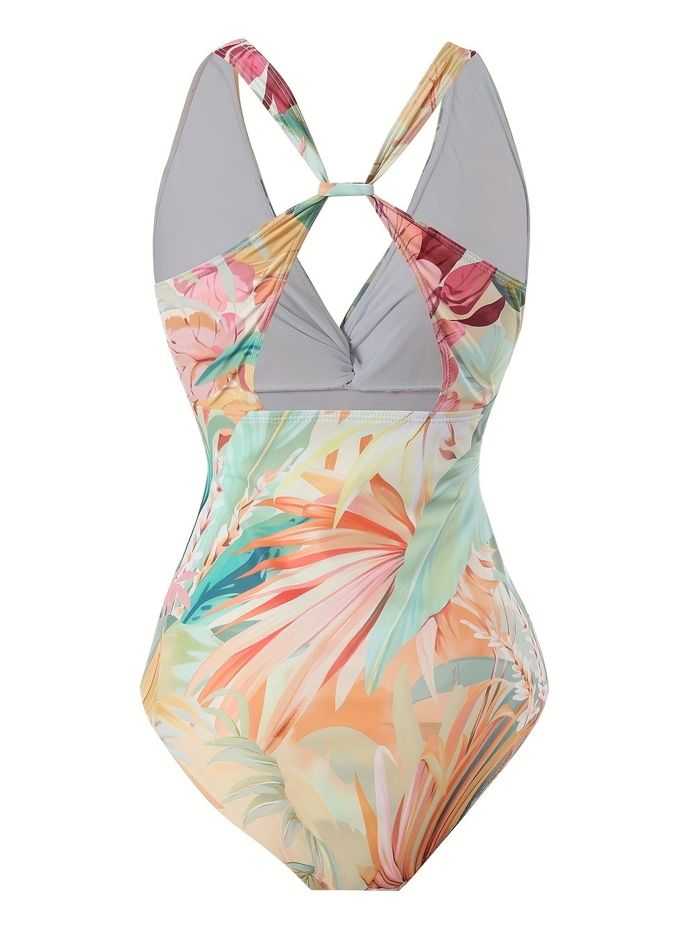 Tropical Floral Swimsuit & Sarong Set
