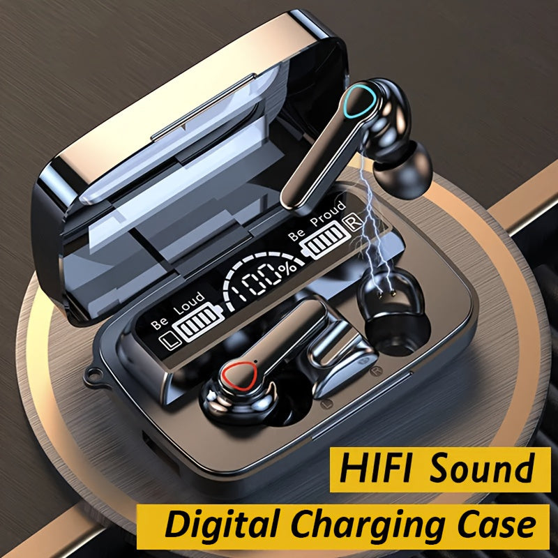 One Pair of True Wireless Earbuds - Features a Digital Screen, In-Ear Style, LED Light, Charging Capability, Motion Sensor, Cinema Mode, And Long Battery Duration