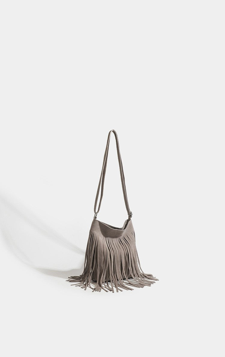 Artistic Tassel Canvas Crossbody Shoulder Bag