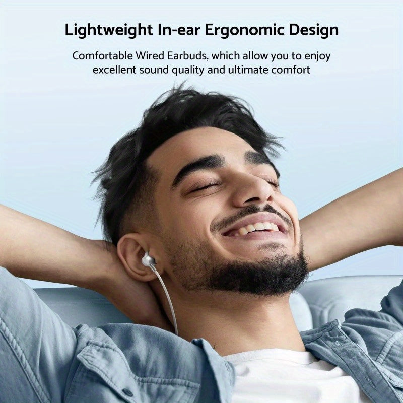 1pc HiFi Wired In-Ear Headphones with Volume Control, USB Type C & 3.5mm Connectivity, Condenser Mic, Semi-Open-Back Design for Galaxy Series - No Battery Required
