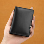 Ultra-Thin Genuine Cowhide Leather Card Holder Wallet