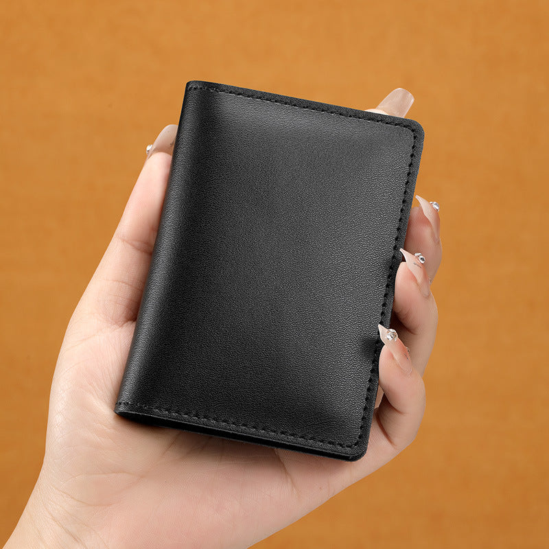 Ultra-Thin Genuine Cowhide Leather Card Holder Wallet