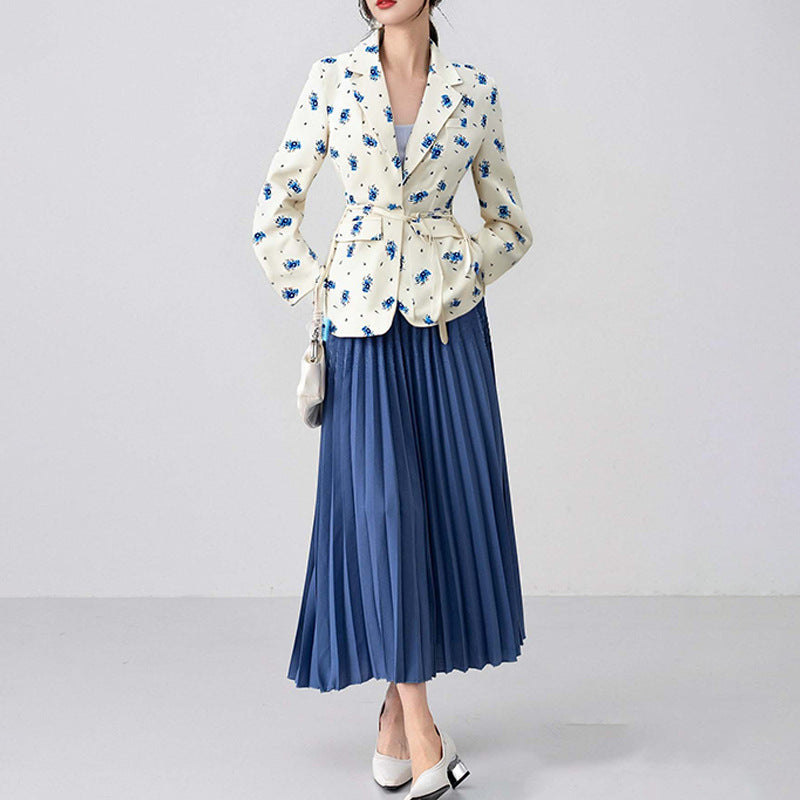 Thin Lace-Up V-Neck Blazer Coat