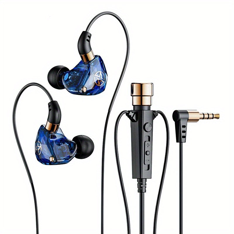 KT-02 Karaoke Hifi Wired Headphones Featuring a Microphone for Singing, Equipped with a 3.5Mm AUX, Heavy Bass, Noise-Cancelling Earphones, Available in 1.2M And 3M Lengths for KTV Music, Without Battery