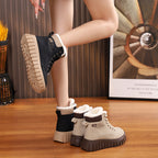 Ins Lace-Up Winter Snow Boots with Warm Fleece Lining