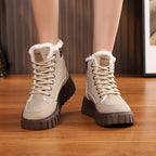 Ins Lace-Up Winter Snow Boots with Warm Fleece Lining