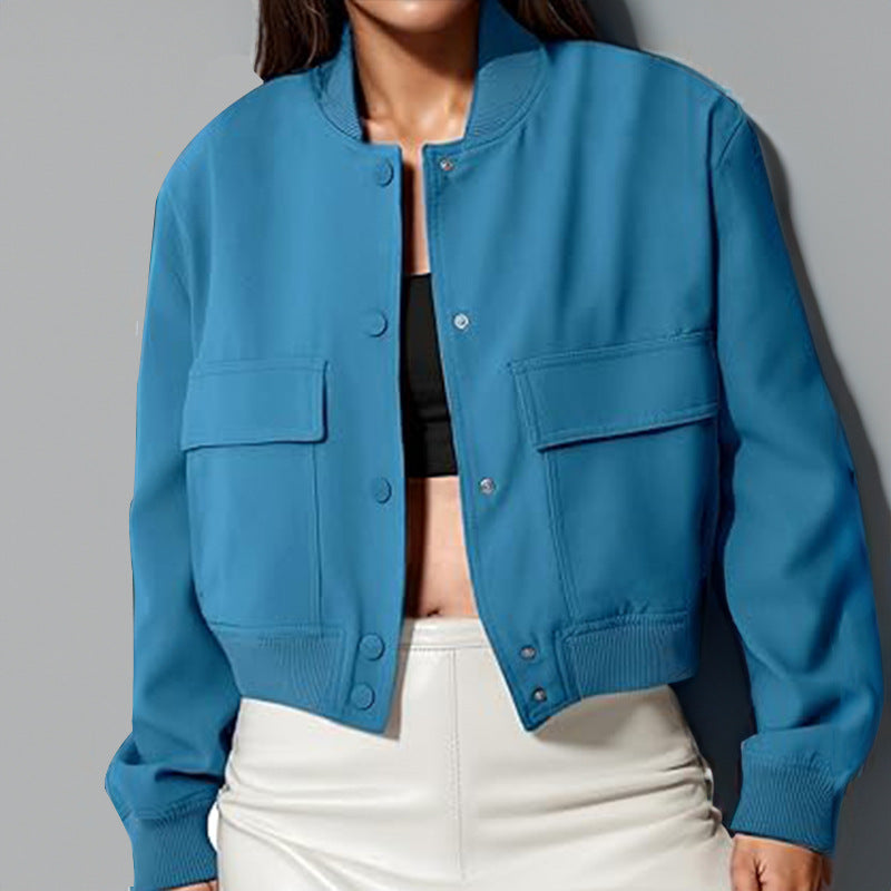 Stand-Collar Utility Bomber Jacket