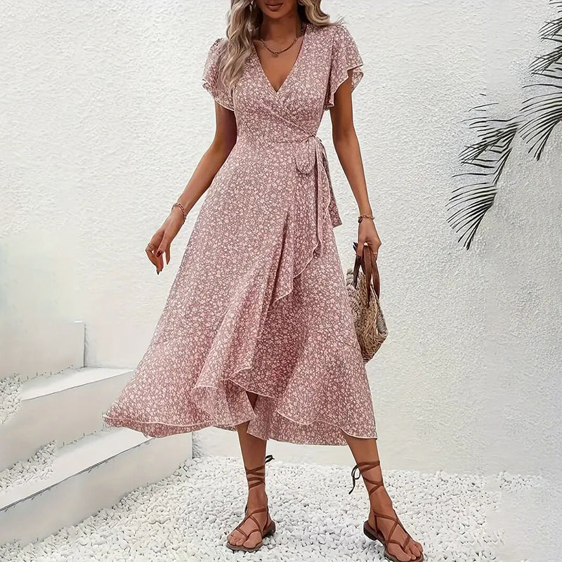 Boho Floral Wrap Maxi