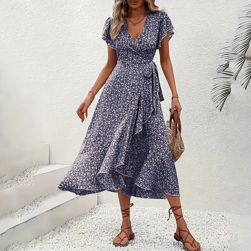 Boho Floral Wrap Maxi
