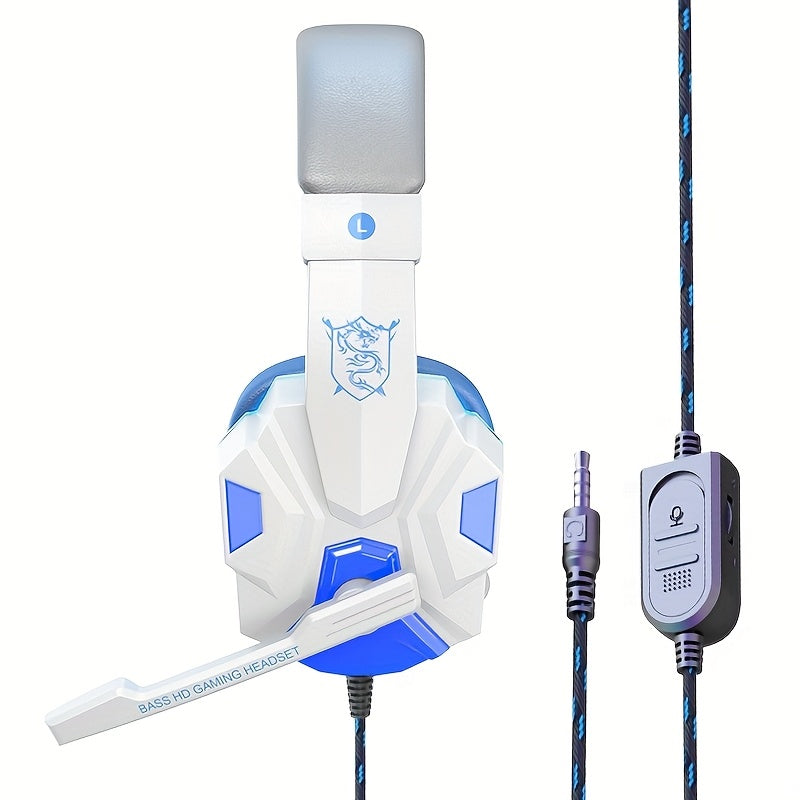 PS4/PC/Laptop Gaming Headset with Noise Cancelling Mic, - Wired Headphones, Compatible with PS4/PS5/PC/Xbox/Smartphones - Compatible with PS4 Single Plug-in Design, Open/ Closed Back, Volume Control, Compatible with PS4/PS5/P