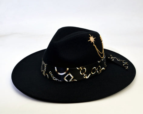 Wool-Like Retro Felt Cap British Wide Brim Hat