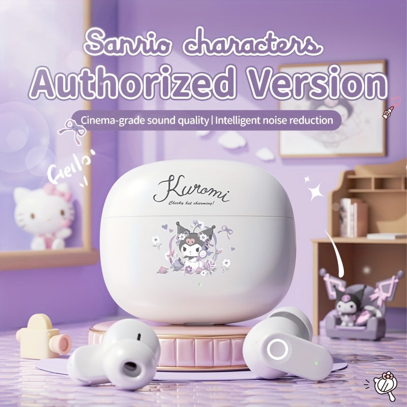 Sanrio In-Ear Wireless Bluetooth Earphones - Pudding Dog & Hello Kitty, Cute and Lightweight for Sports, Exercise, Travel, and Birthday Gifts