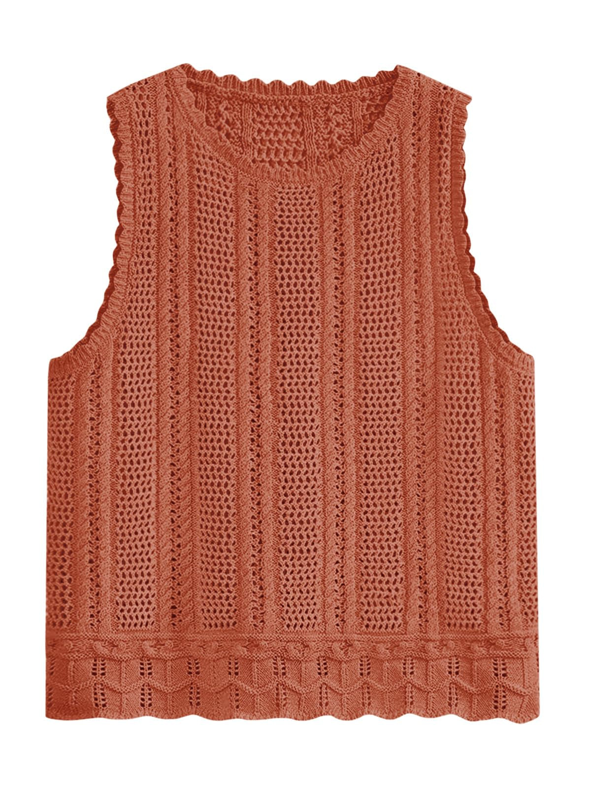 Sleeveless Crochet Knit Tank