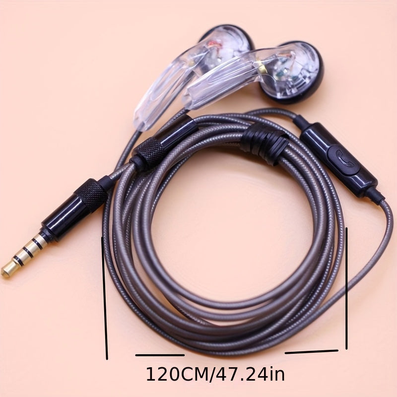 Classic In-Ear Headphones with Microphone, 3.5mm Jack, Push Button Control, No Noise Control, Suitable for Mobile and PC