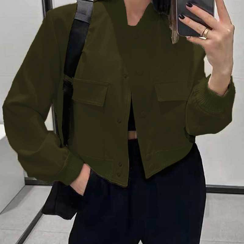 Stand-Collar Utility Bomber Jacket